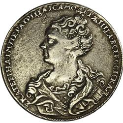 Catherine I. Rouble 1726, Moscow, Bit-22, cleaned VF wi 