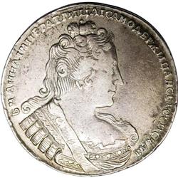 Anna. Rouble 1733, Moscow Bit-70, good VF with minimal 
