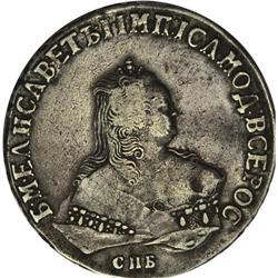 Elizabeth. Rouble 1750 C??, Bit-265, VF with minor reve 