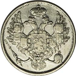 Nicholas I. Platinum 3 Roubles 1844 C??, F-160, Bit-90, 