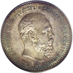 Alexander III Rouble 1888 A?, Bit-71, MS63 PCGS. Well s 