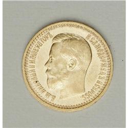 Nicholas II. Gold 7-1/2 Roubles 1897 A?, F-178, Bit-17, 