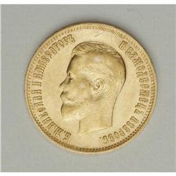 A gold pair including: (2) 10 Roubles 1899 A?, F-178 