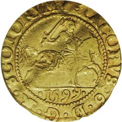 James VI gold Half Rider 1599,S-5459, 7th coinage dated 