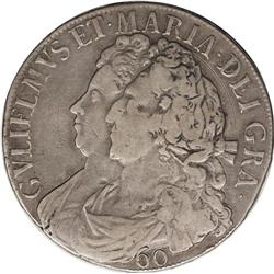 William & Mary silver 60 Shillings 1691, 