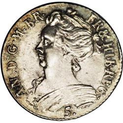 Queen Anne silver 5 Shillings 1705, 