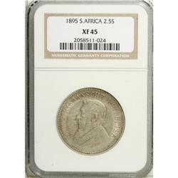 Republic silver 2-1/2 Shillings 1895, KM-6, XF45 NGC, g 