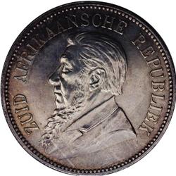 Republic silver 5 Shillings 1892, KM-8.1, single shaft, 