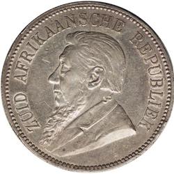 Republic silver 5 Shillings 1892, KM-8.1, single shaft, 