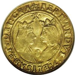 Seville: Fernando V & Isabella I (1476-1516) gold 2 Exc 