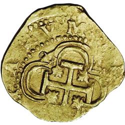 Seville: Philip II (1556-98) gold 2 Escudos cob, Fr-169 