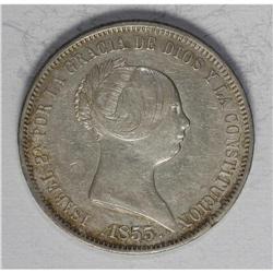 Isabella II 20 Reales 1855, KM-593.2 