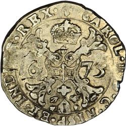 Flanders. Charles II 1/2 Patagon 1675, KM66, unlisted d 