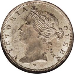 Victoria silver 20 Cents 1876-H, KM-12, a rarity, MS61 