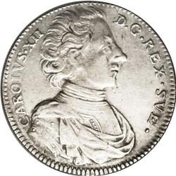 Carl XII Riksdaler 1713-LC, KM351, Davenport 1715, near 
