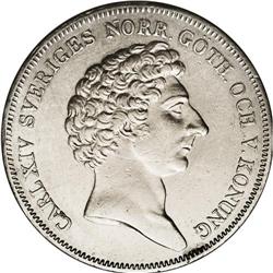 Carl XIV Johan Riksdaler Specie 1838-AG, KM632, XF deta 