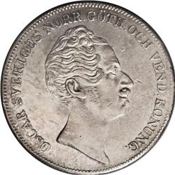 Oscar I Riksdaler Specie 1850-AG, KM667, bold XF, light 