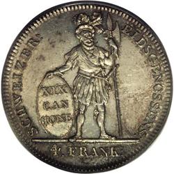 Aargau. 4-Franken (Thaler) 1812, KM-20, mintage of only 