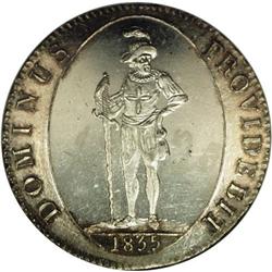 Bern. 4-Franken (Thaler) 1835, KM-199, MS63 NGC, partia 