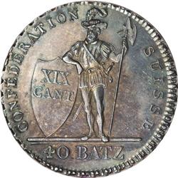 Vaud. 40-Batzen (Thaler) 1812, KM-17, another low-minta 
