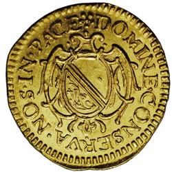 Zurich. Gold Half Ducat 1654, KM-84, Choice lustrous XF 