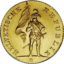 Helvetian Republic. Gold 16-Franken 1800, KM-A12, Choic 
