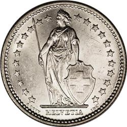 Confederation 2 Francs 1903B, KM21, fully lustrous UNC 