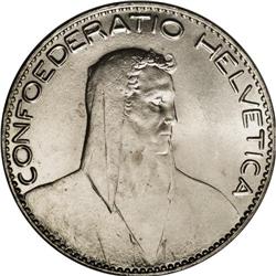 Confederation. 5 Francs 1922-B, 