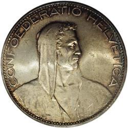 Confederation. 5 Francs 1926-B, KM-38, MS65 NGC, a beau 