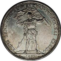 Zug. 5 Francs 1869, KM-S10, issued for the shooting fes 