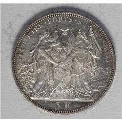 Lausanne. 5 Francs 1876, KM-S13 