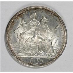 Lugano. 5 Francs 1883, KM-S16, issued for the shooting 