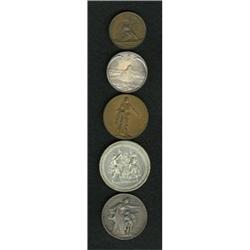 Large Swiss medals: (1) Basel, bronze 1844, Martin-53, 
