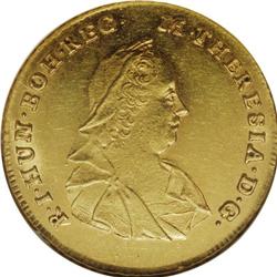 Maria Theresa gold 2 Ducats 1773-HG, KM-650, MS61 NGC, 