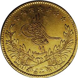 Abdul Aziz gold 500 Piastres 1277AH Year 11 (1871), KM6 