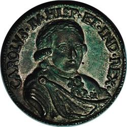 Carlos IV proclamation medal 1789,Montevideo, Herrera-1 