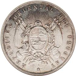Silver Peso 1878-A, KM-17a, AU55 NGC, attractive light 