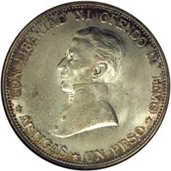 Republic Peso 1917, KM23, MS65 NGC, a beautiful coin wi 