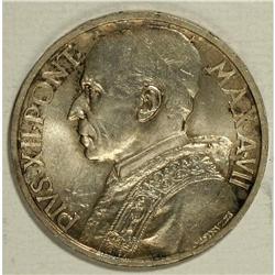 Pair of scarce silver 5 Lire coins, 1945 & 1946, KM-37, 