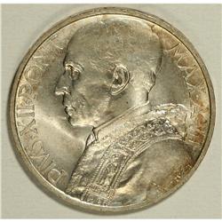 Pair of silver 10 Lire coins, 1945 & 1946, KM-38, Pius 