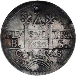 Caracas Royalist Coinage 4 Reales 1820-BS, 