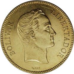 Republic gold 100 Bolivares 1886, KM-Y34, choice lustro 