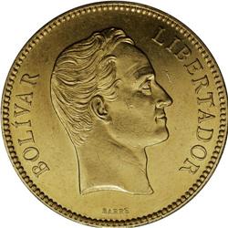 Republic gold 100 Bolivares 1888, KM-Y34, brilliant AU- 
