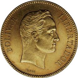 Republic gold 100 Bolivares 1889, KM-Y34, lustrous AU, 