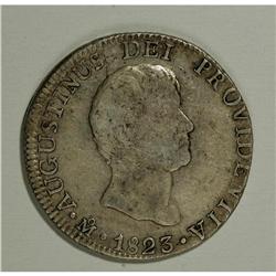 Two pretty 8-Reales coins: Central American Republic 18 