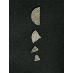 Cut West Indies Bits, four pieces, all with dark gray p 