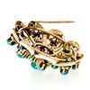 Image 4 : Antique 14kt Rose Gold Round Turquoise and White Enamel Swirl Flower Brooch