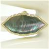 Image 7 : Ippolita 18K Yellow Gold Large Unique Black Mother of Pearl .65 ctw Diamond Ring