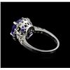 Image 3 : 4.34 ctw Tanzanite and Diamond Ring - 14KT White Gold