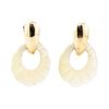 Image 1 : Mother of Pearl Dangle Earrings - 14KT Yellow Gold